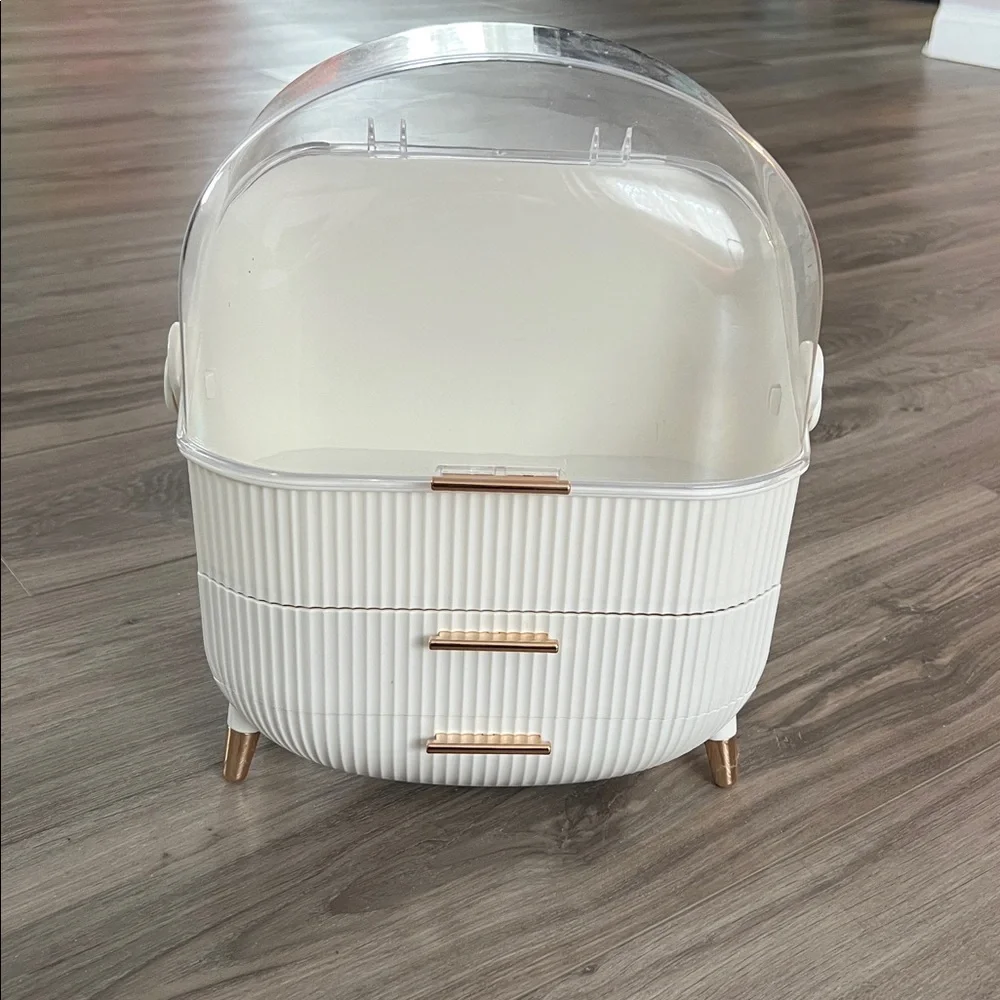White and Clear Storage Organizer with Drawers
